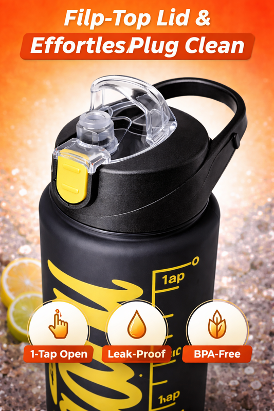 Motivational Water Bottle 1L (Leak Proof | Time Marker)